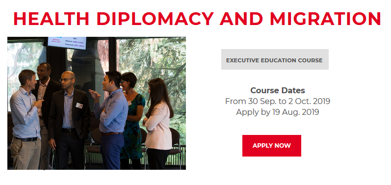 Do you want to understand key migration concepts from a health perspective and enhance your negotiation skills in this field? Apply for the GHC #executivecourse on Health Diplomacy and #Migration by 19 August 2019. More Information:bit.ly/2M4mYps <a href="/IHEID/">IHEID</a> @IHEID_Executive
