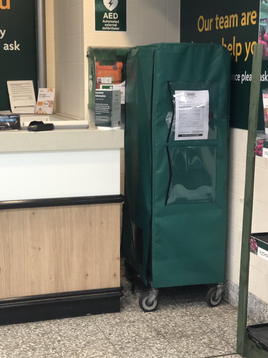 seolio's tweet photo. @Morrisons It has started happening again, the AED is inaccessible in your Southwood, Farnborough store. Disappointing as it had got so much better. May be worth reiterating the importance of it being accessible to staff? Happy to help with training if needed! #AED #defibrillator https://t.co/1z2zRvWu0u