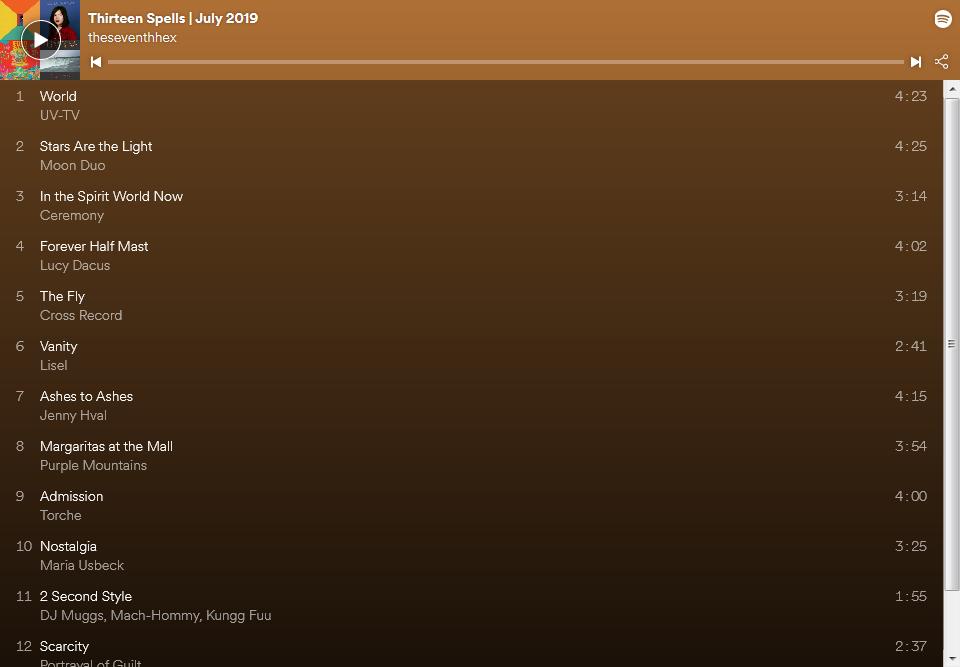 theseventhhex's tweet image. Thirteen Spells | July 2019 Playlist... theseventhhex.com/post/186514586…