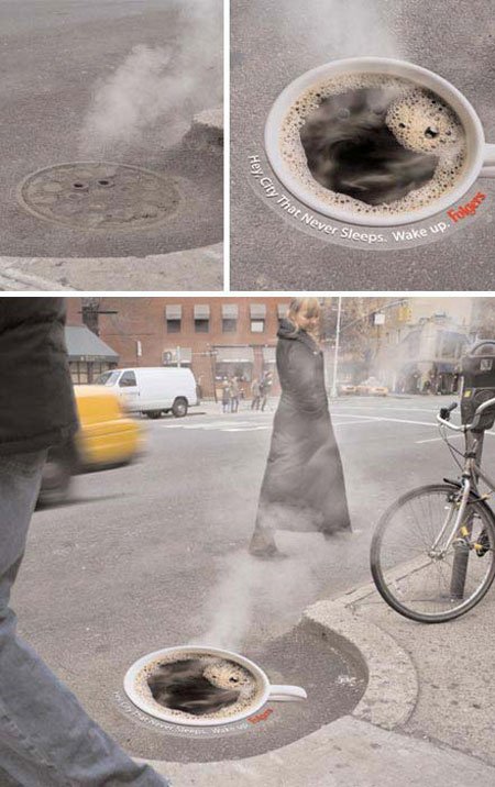 madhatmediaca's tweet photo. We love a good street ad in the morning ☕ #guerrillamarketing @Folgers https://t.co/hlqdMEox4K