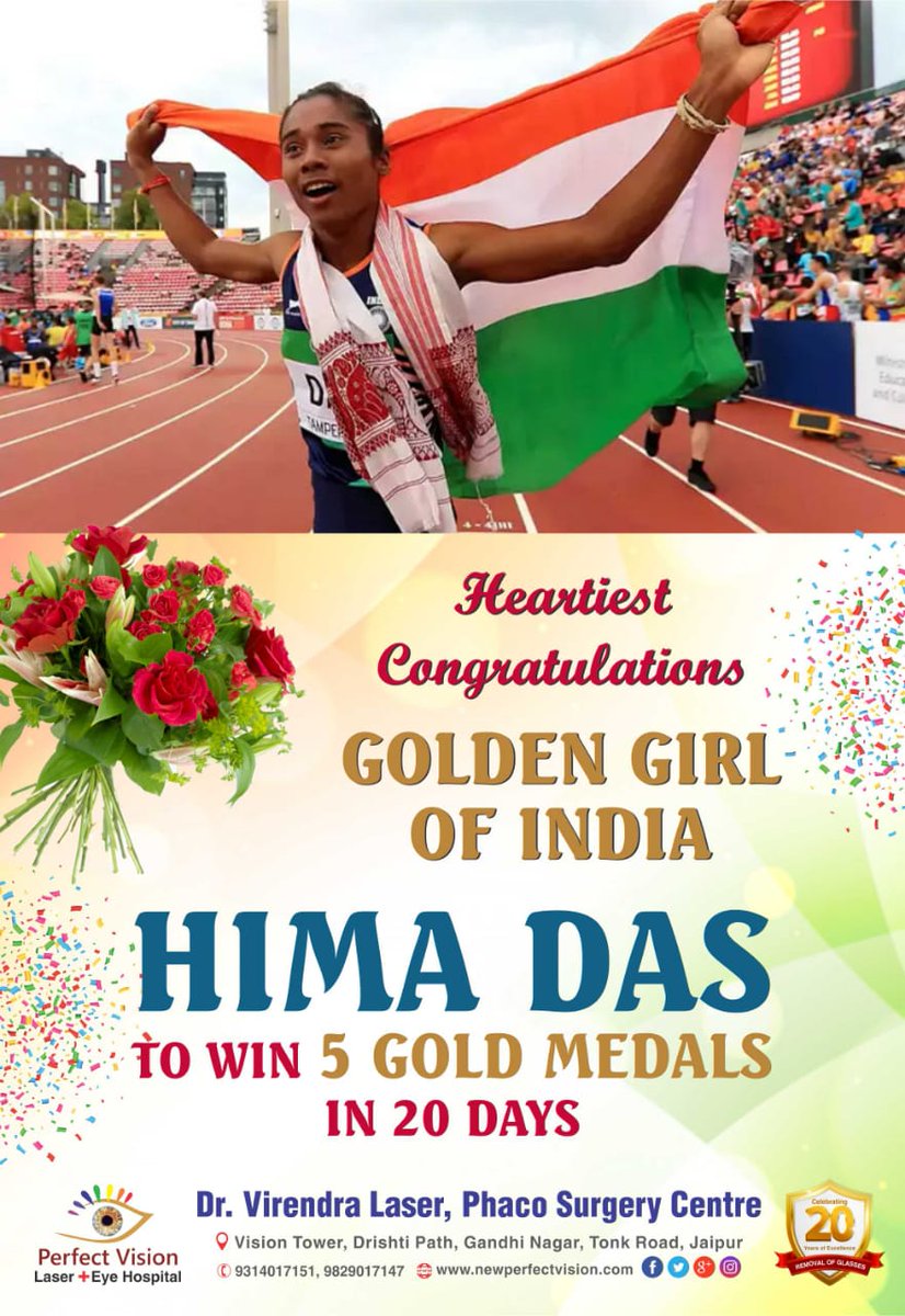DRVLPSC_eye's tweet image. Heartiest Congratulations .
The 19-year-old athlete has earned her fifth gold medal in fifteen days, making India proud beyond limits.
#drvirendraagrawal
#besteyehospital
#drvirendralasereyehospital