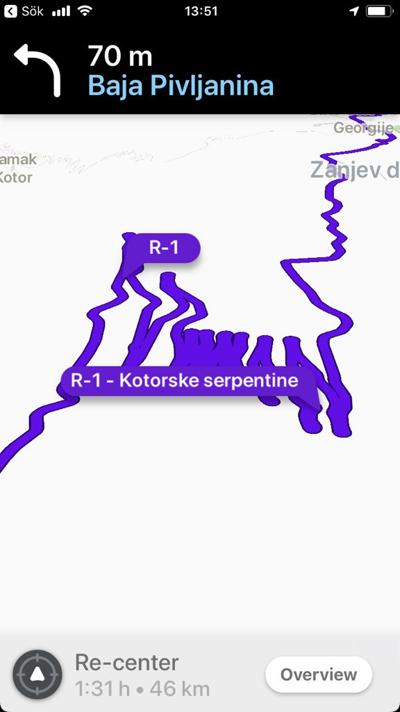 emaron's tweet photo. Grannarna ba: Det finns en ny väg till Cetinje. Dobar novi put! Bra ny väg! Jojo, men de glömde nämna att man först måste genom de kotorske serpetine 😱 #Montenegro #cetinje #noviput https://t.co/8fb01HR3hA