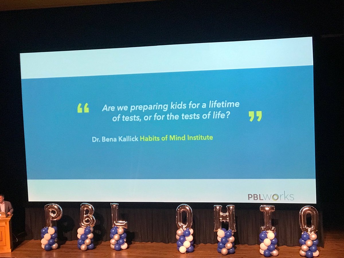 Beginning our journey towards implementing Project based learning! Love this quote!!! “Are we preparing kids for a lifetime of tests, or for the tests of life?” ⁦@Eisenhower_EE⁩ ⁦@mariabishop4⁩