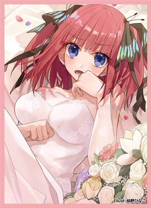 C96新作情報⑦五等分の花嫁より、「二乃」のスリーブとプレイマットになります。イラストは桧野ひなこ様( hino7co) になります! 