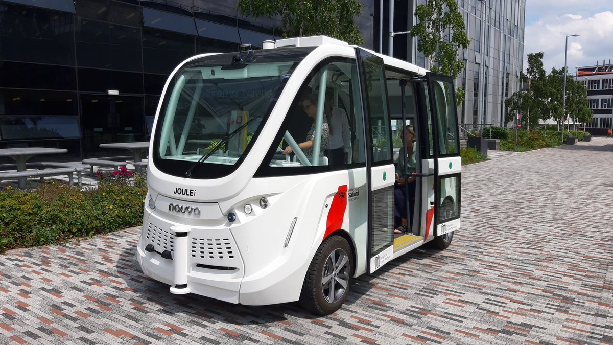 Tim Newns (@tim_newns) on Twitter photo Just about to board <a href="/SalfordUni/">University of Salford</a>'s autonomous bus! It's a key part of their Autonomous Vehicle research centre Just about to board <a href="/SalfordUni/">University of Salford</a>'s autonomous bus! It's a key part of their Autonomous Vehicle research centre