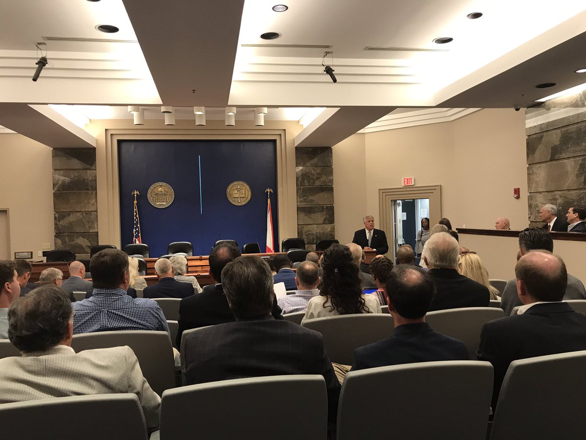 DrewHarrell22's tweet photo. Joint Transportation Committee chairman Gerald Allen kicking off today’s quarterly meeting of the JTC. The committee will hear from ALDOT on its funding allocation plan and statewide transportation plan @fixALroads #RebuildAL #alpolitics https://t.co/6hwj5cNhdd