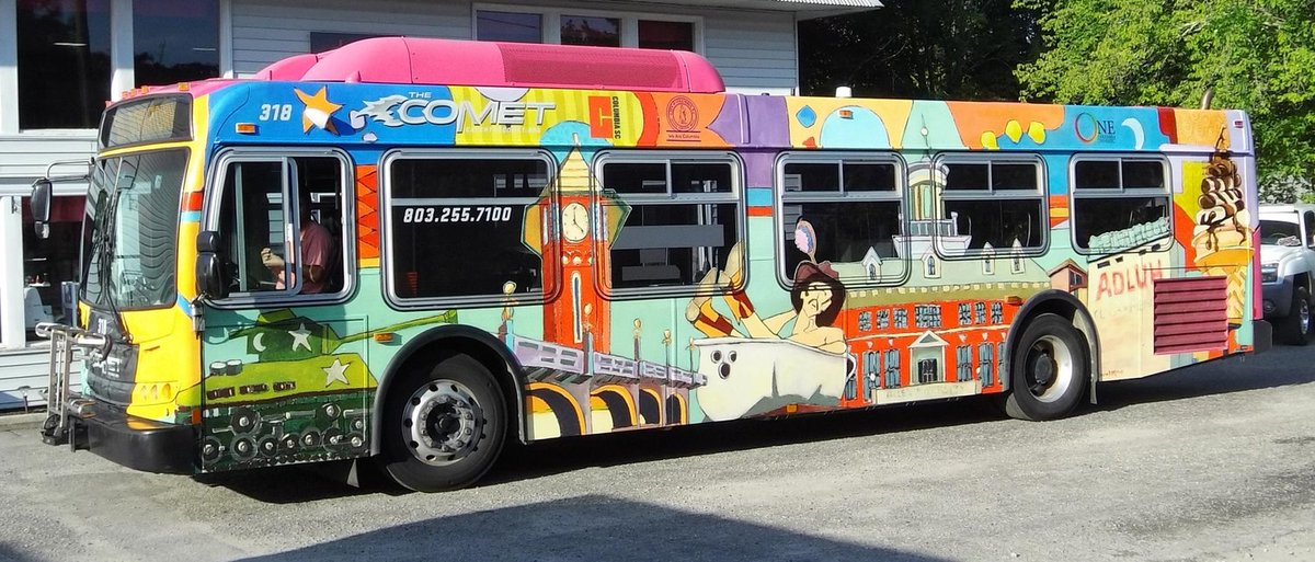 yesterdayssc's tweet photo. Yesterdays is proud to be included in the many iconic Columbia images used on the Comet's Art Bus. The bus is one of many cool public art projects initiated by @OneColumbia! Thanks Laurie & One Columbia, for making our city more interesting and beautiful! https://t.co/YECn8YT0tQ https://t.co/ygfo2IllGs