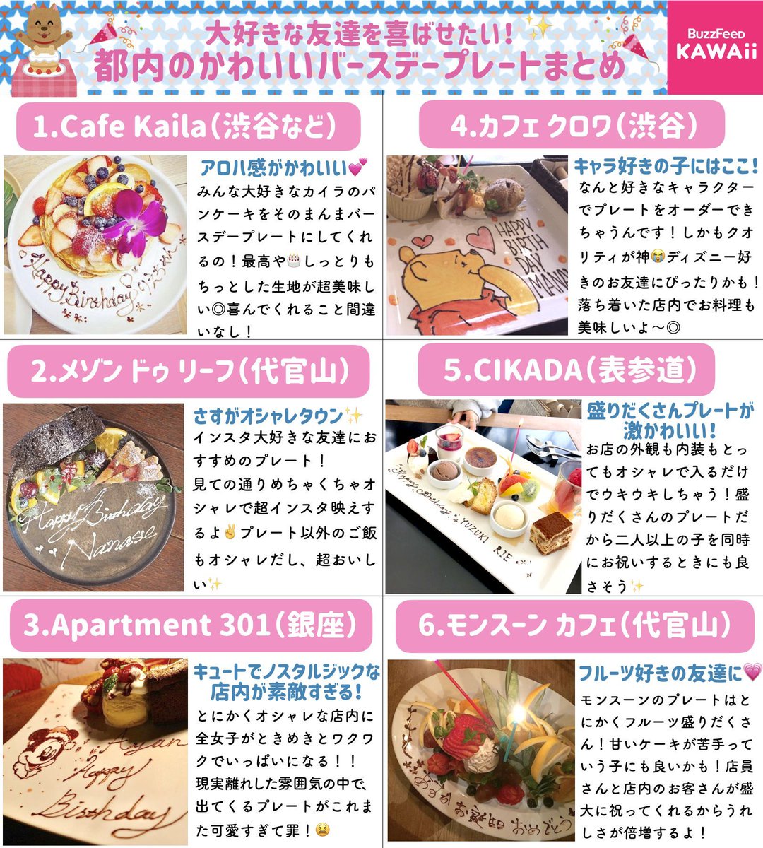 Buzzfeed Kawaii 大好きな友達の誕生日は 超絶可愛いバースデープレートのお店でお祝いしよう とびきり喜んでもらえる素敵なお店をまとめました