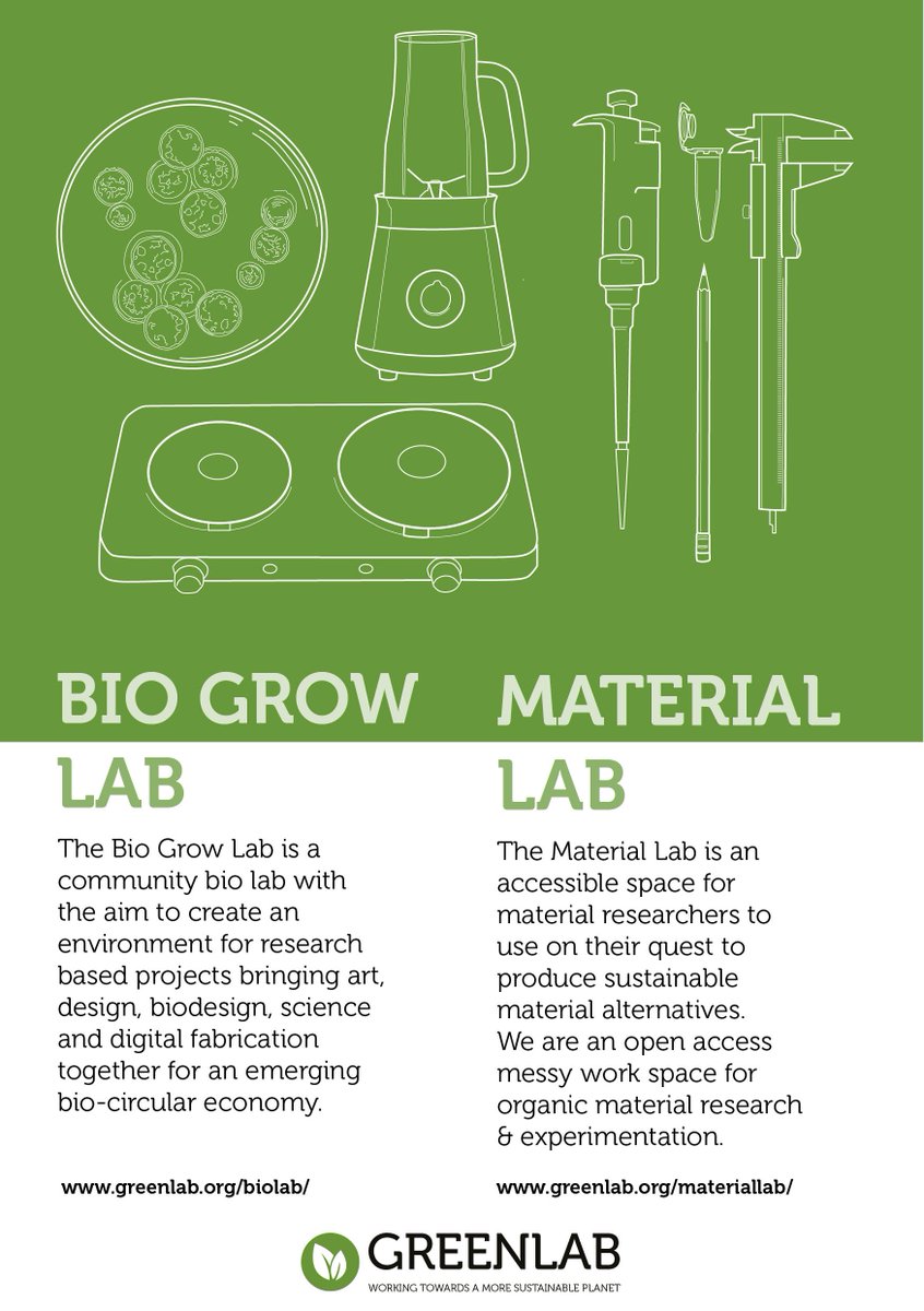 GreenLabOrg's tweet photo. Membership offer 🌱🧪 With the launch of our #biogrowlab we are offering 20% off you first 3months membership either for #biogrowlab #materiallab #fablab - join by 31st August - find out more grow@greenlab.org @AtlasFuture @greenape @Materiom_ @3Spaceorg https://t.co/sXkbuLfnOZ