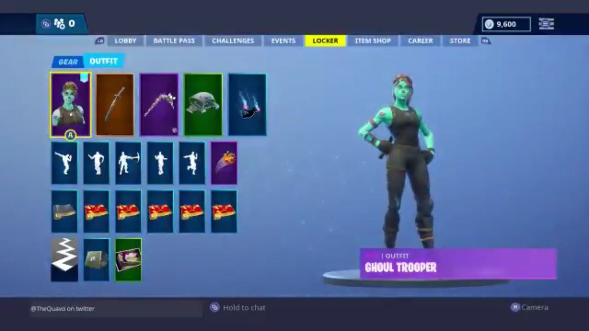 TheQuavo's tweet photo. Ghoul trooper $60 (if gone tonight) FA OGE. 

Galaxy skin $30 (if gone tonight)
FA OGE.      

Fortnite accounts. Dm if you would like to buy or for more info! https://t.co/yaRZ0neio0