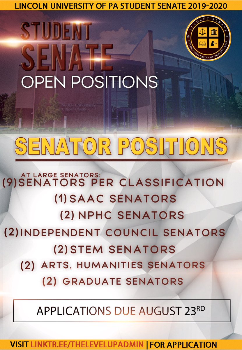 LUPASGA_'s tweet photo. Good morning LU family! Remember that applications for SGA Interns, Classboard and the Student Senate are OPEN. Please click the link here or in our BIO to apply! Here is your chance to get involved. We want to work with YOU! Join the Level Up movement.📶 https://t.co/5kNQXrTwu7 https://t.co/yk1pCWXN29