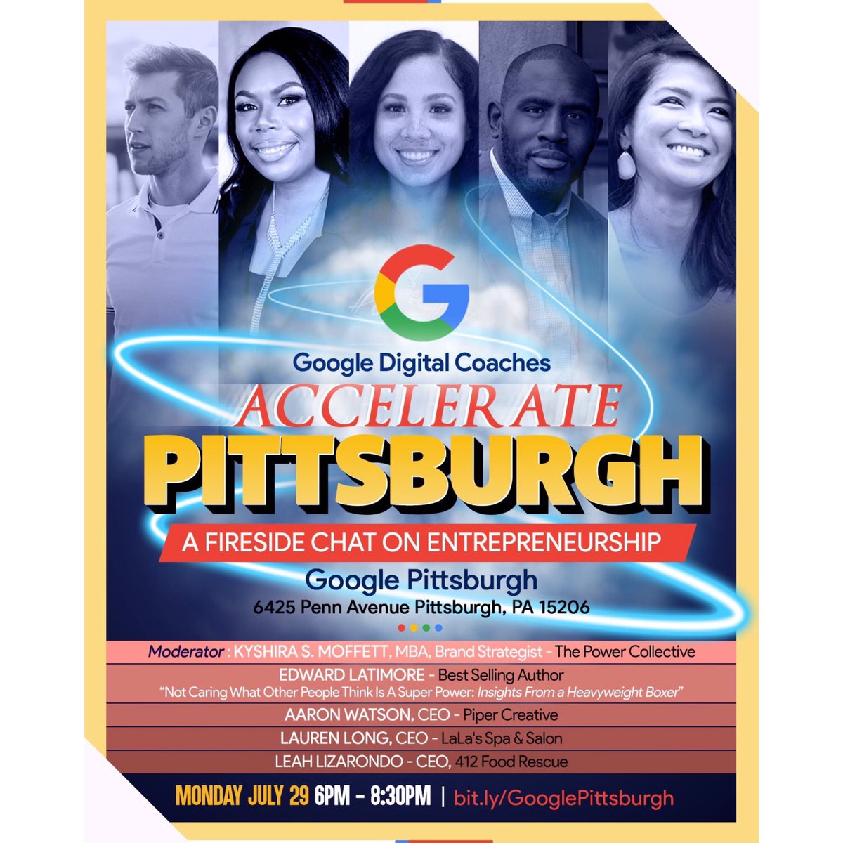 hustleHERway's tweet photo. Don’t miss the Google Digital Coaches launch in Pittsburgh next week! https://t.co/m328gssEgG featuring @AaronWatson59 @KyshiraM @EdLatimore https://t.co/71G2Os1WEa