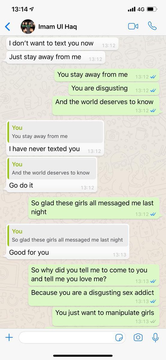 Aman (@lalaloyalist) on Twitter photo So apparently Mr. <a href="/ImamUlHaq12/">Imam Ul Haq</a> was dating 7 to 8 (that we know of) women and kept using them and manipulating them. He kept telling them the whole time how he’s single. Some of the screenshots attached from girl 1: So apparently Mr. <a href="/ImamUlHaq12/">Imam Ul Haq</a> was dating 7 to 8 (that we know of) women and kept using them and manipulating them. He kept telling them the whole time how he’s single. Some of the screenshots attached from girl 1: