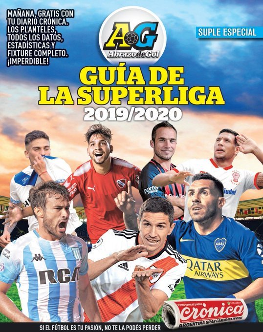 Cronica_ok's tweet photo. Este jueves no te pierdas la guía de la #Superliga, gratis con tu diario #Crónica #TodosLosPlanteles #LasAltas #LasBajas #Estadísticas #FixtureCompleto #UnGolazo #HaceteUnPique #ReserváseloATuCanillitaAmigo #NoSeasAmargo https://t.co/ge4skfM40y
