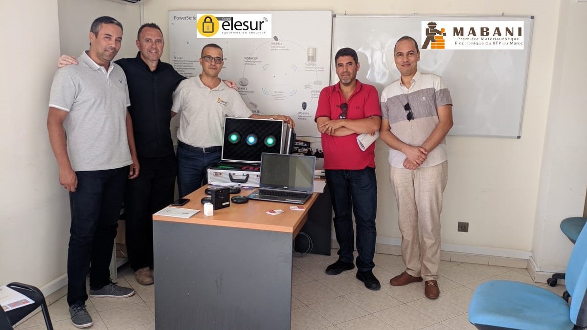 elesurmaroc's tweet photo. Avec notre partenaire mabani (https://t.co/QsJBufuBWZ) Mrs Karim  &amp; Chaker , aussi Mr Karim Alpha Guard; pour la présentation de notre nouveau produit Enkoa à Elesur Maroc (système de gestion d’espace https://t.co/tlFJc5WKQu) 
https://t.co/X3CvAec1Xz https://t.co/vPXCH6lxro