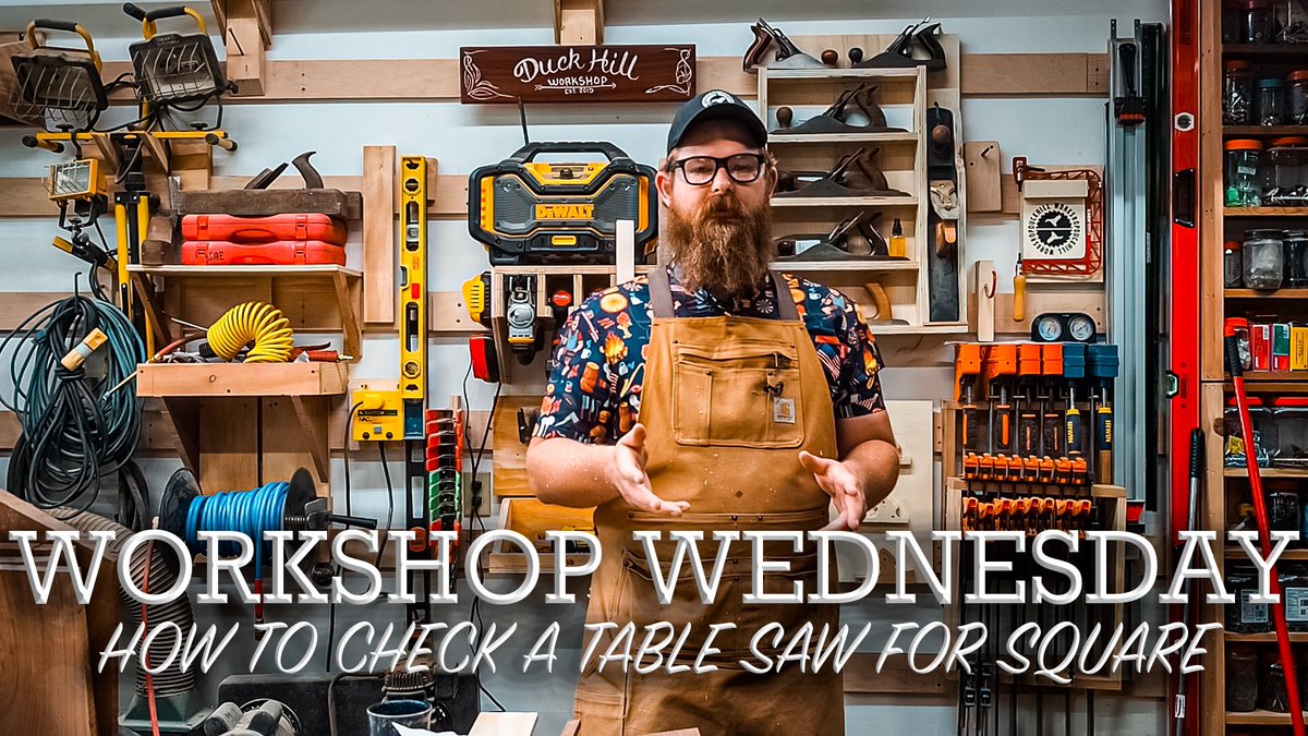 Workshop Wednesday: How to Check a Table Saw for Square 
#duckhillworkshop #tablesawtuneup
WATCH HERE —->youtu.be/8mhy3Z8he5E