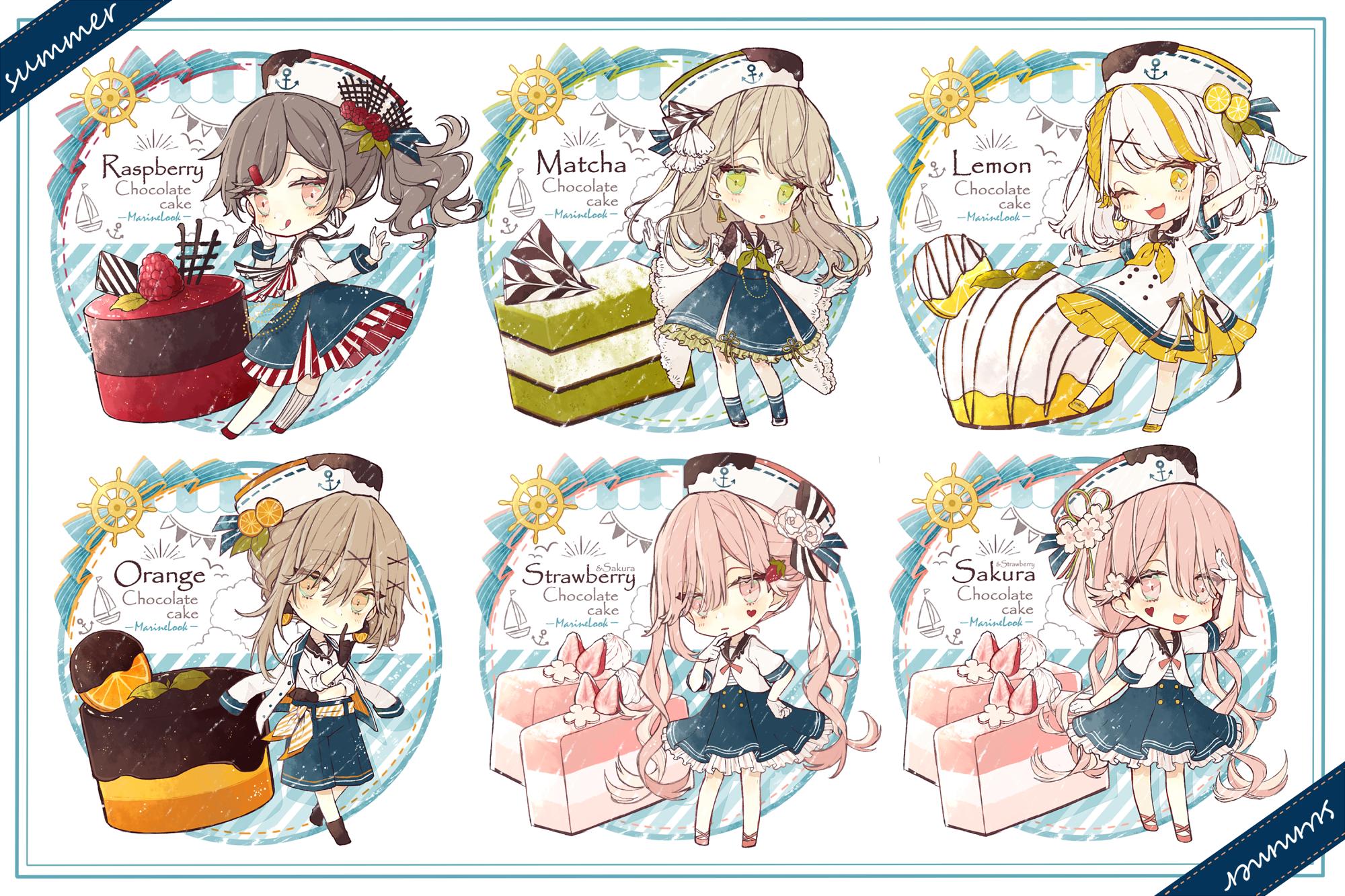 赤倉 チョコケーキ6姉妹 直筆サイン入り A4 サイズ キャラファイングラフ 赤倉『チョコケーキ6姉妹』 ｜直筆サイン入りA4キャラファイン