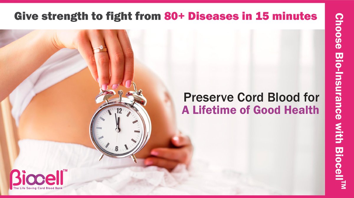 biocell_india's tweet photo. It takes only 15 minutes to collect #CordBlood and give strength to your newborn &amp; the entire family to fight 80+ life threatening diseases.

For more information, Call 1800-209-0309

#ChooseBioInsurance #ChooseBiocell #StemCellBanking #Biocell #LeadingStemCellBankOfIndia https://t.co/TNl9pOHFMA