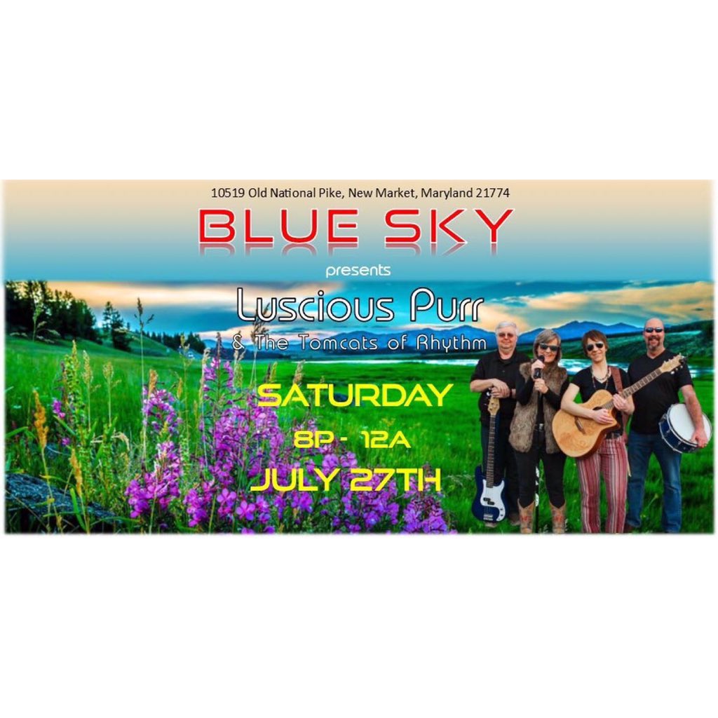 LusciousPurr's tweet photo. OMG!! Four whole luscious  hours of Luscious Purr and The Tomcats of Rhythm! Saturday night! Only at the fabulous Blue Sky! 😻🎼🎸🎸🎤🥁🎼🍺🍻🎼 #livemusic #bluesky #saturdaynight #originalmusic #coversongs https://t.co/frSkxnoQ8b