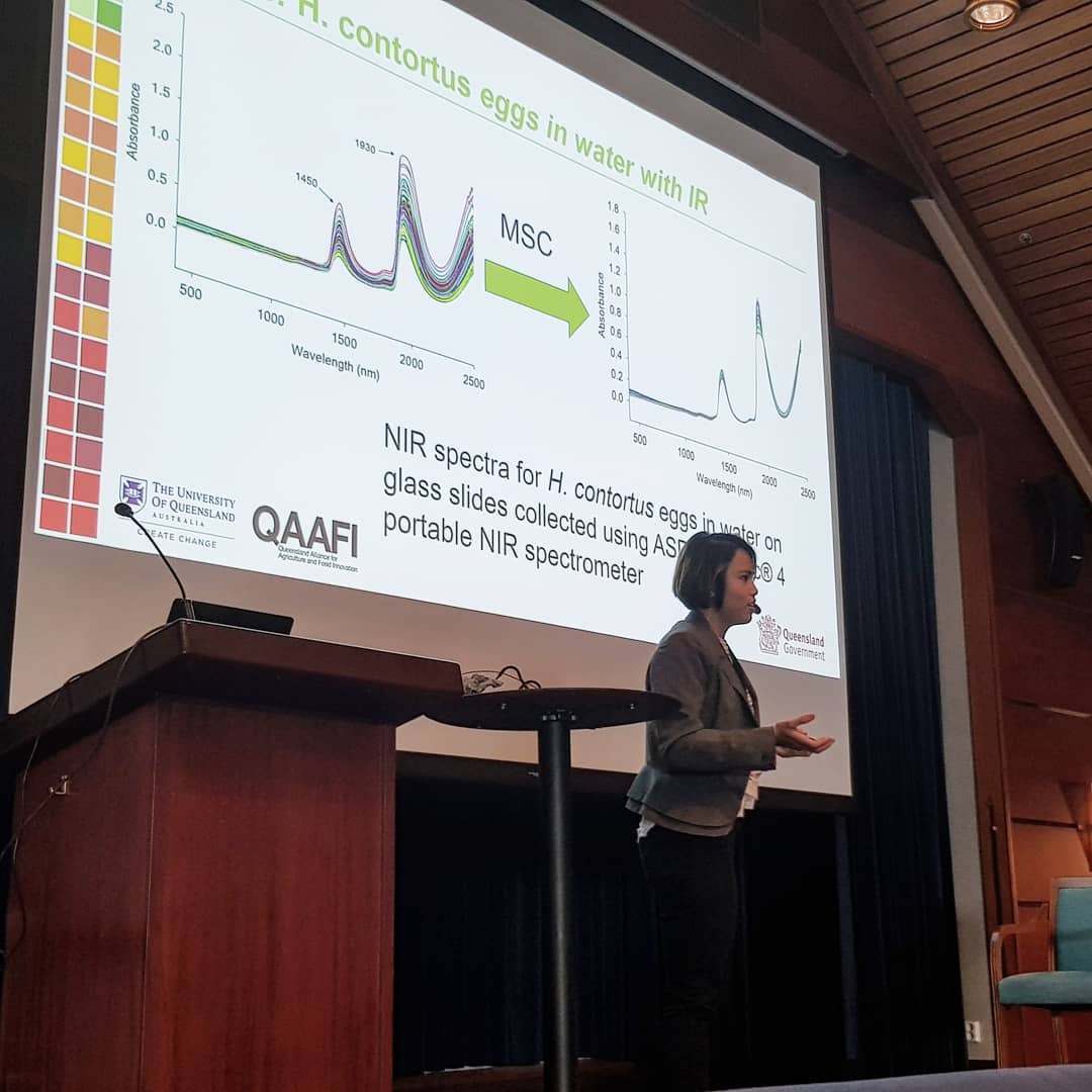 ASD Goetz Student Instrument Program winner @DliseKho presents on her research using our ASD QualitySpec Trek as a potential on-farm diagnostic tool for parasitic infection in sheep faeces at the Scandinavian Symposium of #Chemometrics in Oslo. bit.ly/32yhIzZ #ssc16