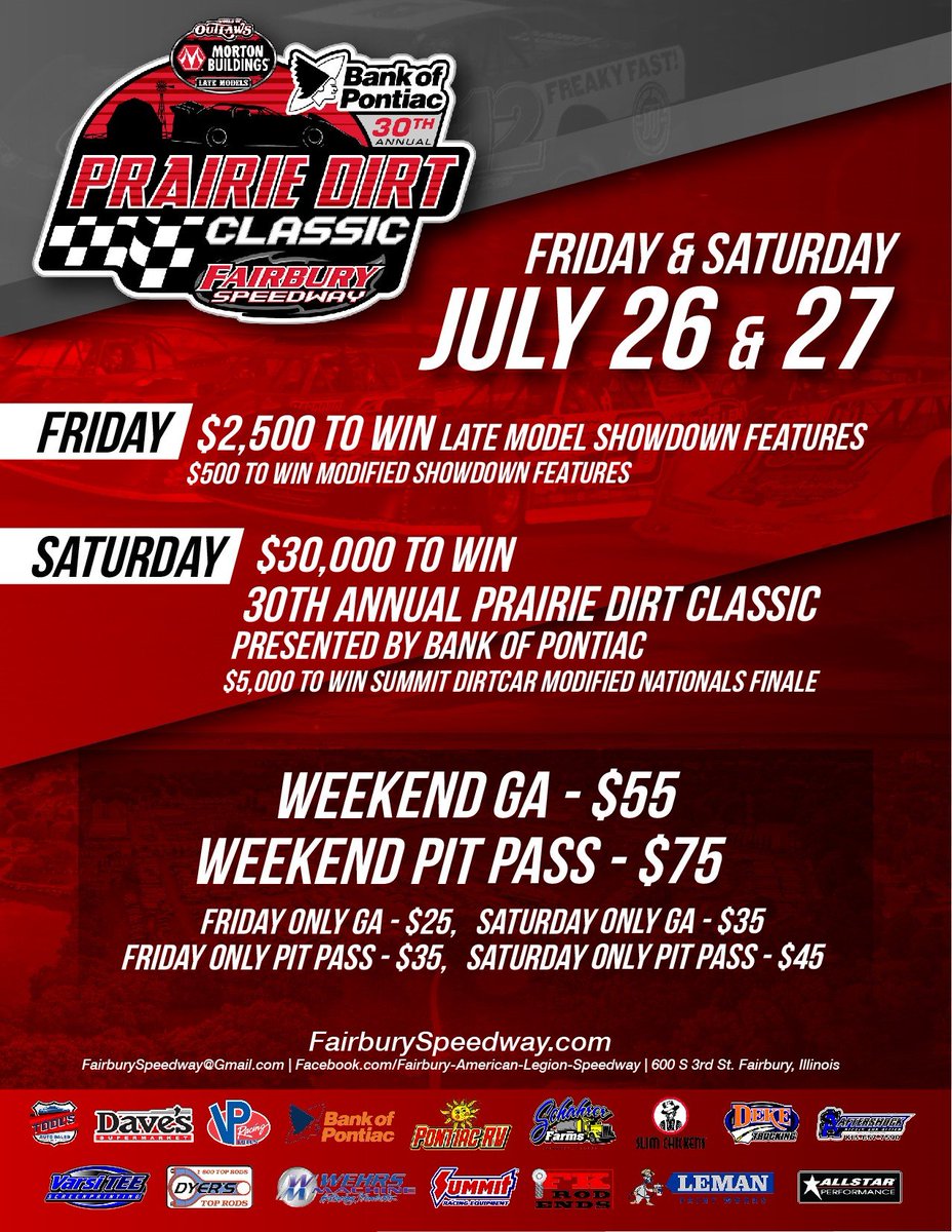 FALS_NATION's tweet image. Want to have a chance to win a free @DirtonDirt pay-per-view for both nights of this weekend's 30th annual Prairie Dirt Classic at @FALS_NATION ? Just follow our Twitter page and retweet this post to be entered. A winner will be announced at 2 p.m. on Friday. #Retweet2Win