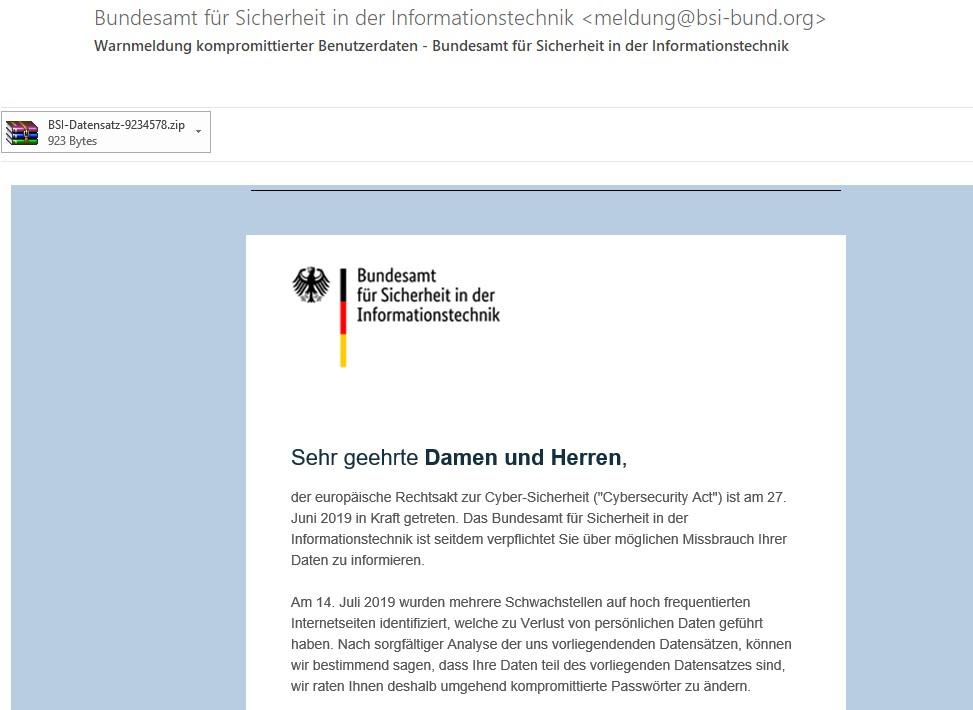 BSI_Bund's tweet image. +++Warnung! Getarnt als BSI verschicken Kriminelle aktuell Schadsoftware per Mail. Das BSI ist nicht Absender der Mails mit der Absenderadresse "meldung@bsi-bund.org". Bitte Mails, Links und Anhänge von diesem Absender nicht öffnen!+++