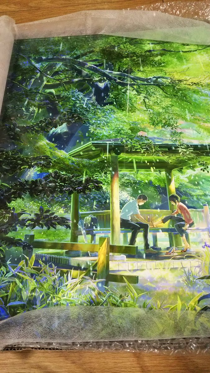 新海誠】言の葉の庭 キャラファインアクリル 「東屋」 額入り アート