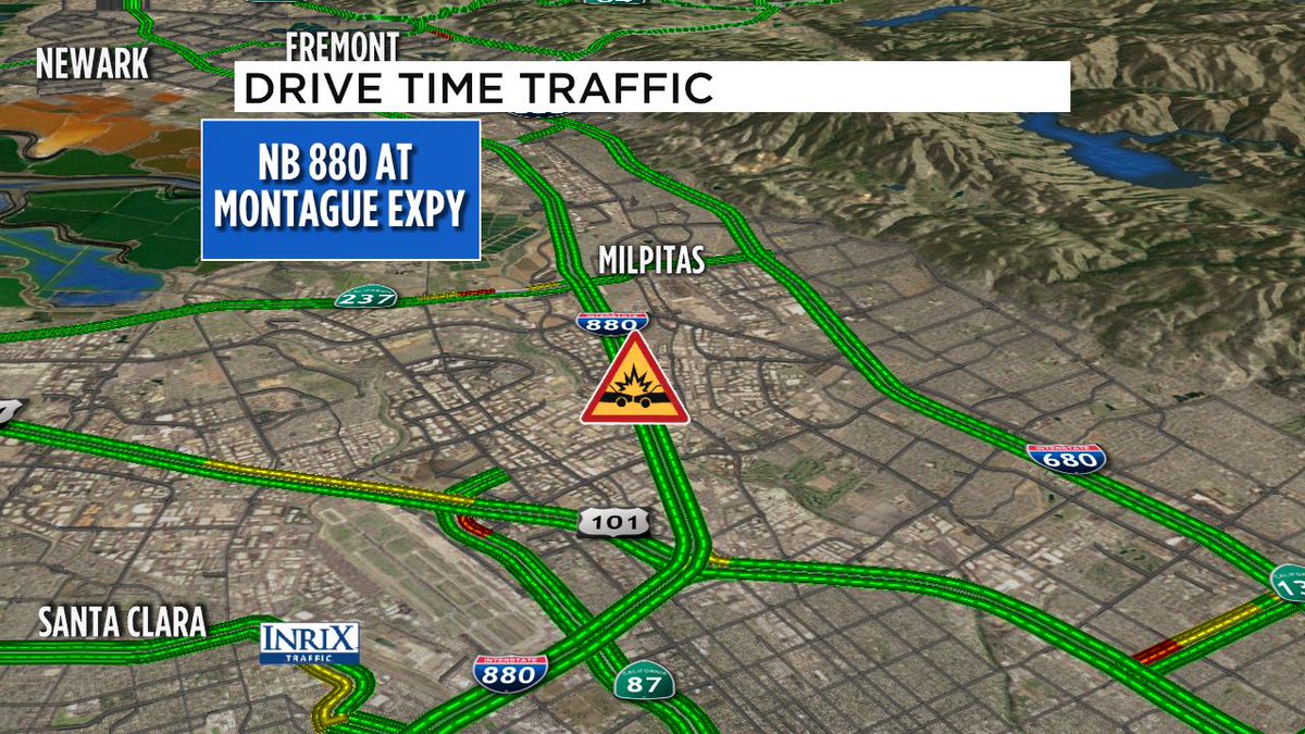 Problem in Milpitas- NB 880 at Montague Expy, big rig dump truck flipped over onto the shoulder, on ramp blocked, all other lanes open. No significant delays in area.