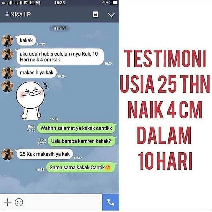 HERBALPRODUCT_'s tweet photo. RAHASIA mendapatkan TINGGI BADAN ideal 1-15 cm dalam program +/- 30 hari, cocok untuk umur 12-35 tahun, dibawah 12 tahun juga bisa🙌
Sertifikasi BPOM, FDA, POM MUI/HALAL, sudah ribuan orang yang berhasil melayani sejak 2002 di Indonesia lho dan TANPA EFEK SAMPING🙅
#kimihime https://t.co/b7MUmgWCvp