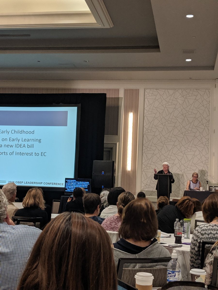 ECPCcenter's tweet photo. Sharon Walsh talks Federal funding for early childhood, congressional action on early learning including a new IDEA bill. @ECPCcenter @decsped @ideainfanttoddlers #oseplc19 https://t.co/9y0GyE3t83