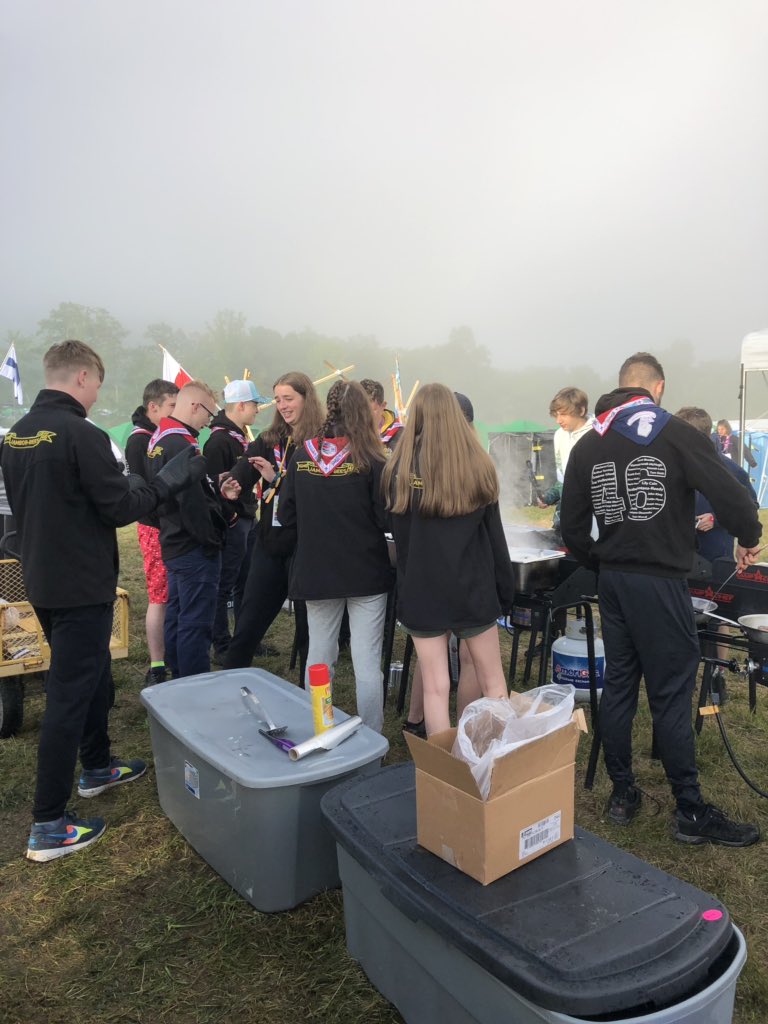 Unit46J's tweet photo. Day 3, early morning breakfast, before our adventure up Mount Jack #UK24WSJ #UKContingent #unit46 https://t.co/wuCW6PyoLR