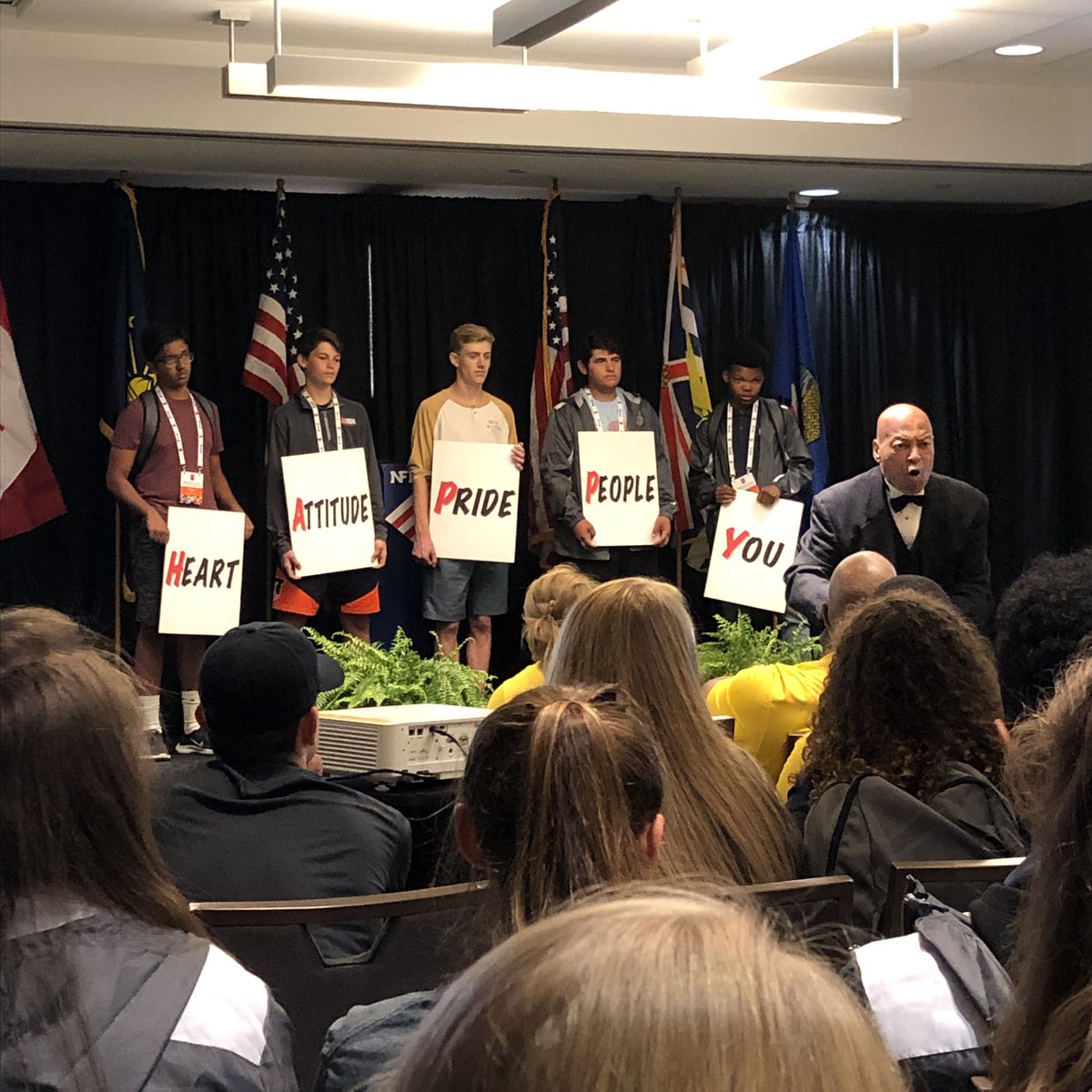 Harvey Alston closing out the 2019 NFHS National Student Leadership Summit in Indy!!