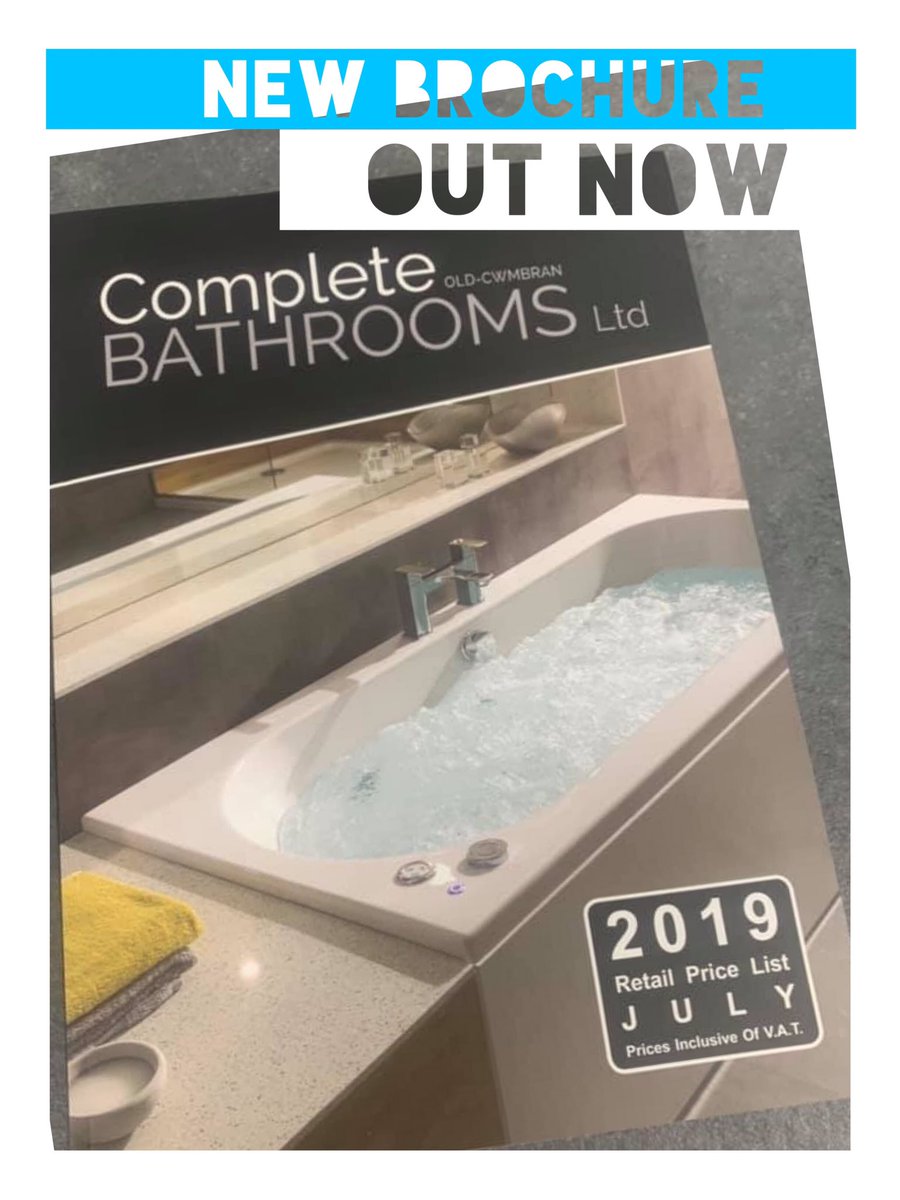 CompBathrooms's tweet photo. Exciting news... We have our new brochure #2019 available in store today packed full of new ideas for your dream bathroom #WednesdayMotivation If anyone would like a copy. I can post one to you or pop in showroom #cwmbran https://t.co/csekPLGcdp