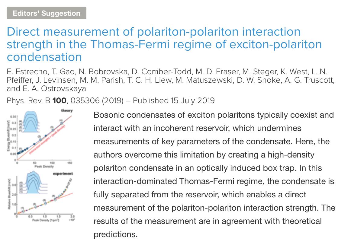 PhysRevB's tweet image. Direct measurement of polariton-polariton interaction strength in the Thomas-Fermi regime of #exciton-#polariton #condensation
#physics #EdSugg #science #condmat @APSPhysics
go.aps.org/2Oh9v0i