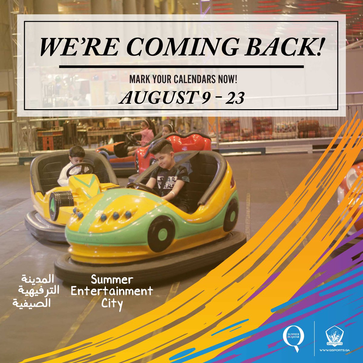 بسبب ارتفاع الطلب، قررنا أن ننفذ رغبتكم! المدينة الترفيهية الصيفية 2019 ستعود بألعابها وحلتها الجديدة والحديثة!
Due to high demand, we decided to listen to your requests! Summer Entertainment City 2019 is coming back with new and updated rides!
#SEC2019 #SummerInQatar