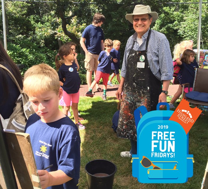 We will be participating in Free Fun Fridays, sponsored by <a href="/HighlandStreet/">Highland Street</a> . Come by this Friday from 10am–3pm for FREE painting, kite flying, rock painting, entertainment and food. We will have artful fun for both the young and the young at heart!