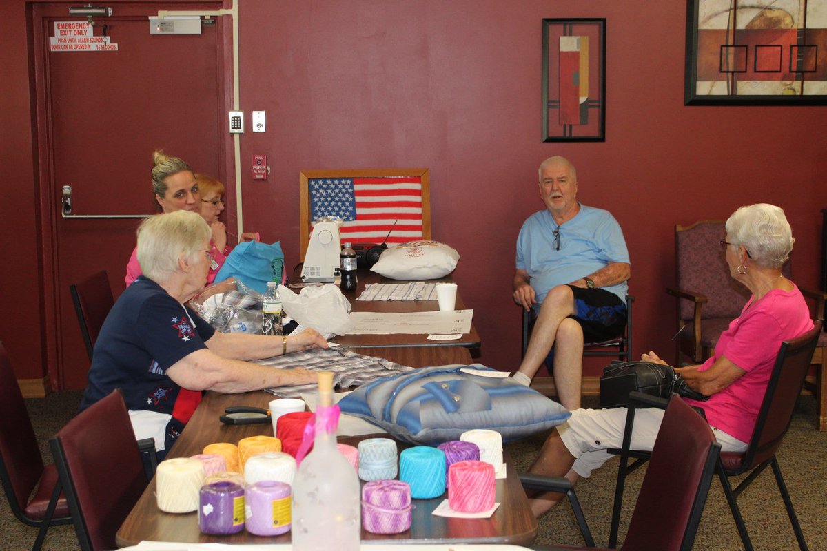 AseraCare's tweet image. Helping families after their loved one passes is just as important as the care provided to our patients during their hospice journey. Our team helps make these "Memory Pillows" for families from shirts that were worn by their loved ones. 

#HospiceJourney #MemoryPillows