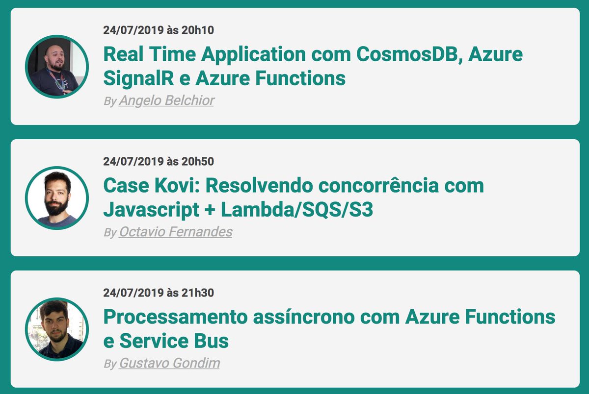 _StaticVoid's tweet image. E vamos para o terceiro dia de #ServerlessWeek! Hoje vamos ter o @angelobelchior falando de #CosmosDB, o @octaviofernands mostrando o case Kovi e o @GGondim falando sobre #Azure, #Serverless e #ServiceBus a partir das 20h10! Lá no Youtube! slsweek.netlify.com
