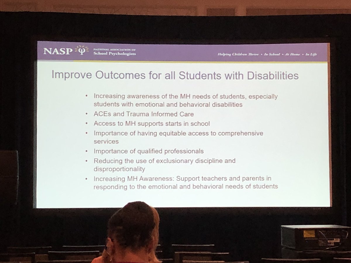 TheNCII's tweet photo. @nasponline Stacy Skalski shares the importance of increasing awareness around mental health, partnering with community based programs and how integrated academic and behavior #MTSS with data-based decision making &amp; EBPs #oseplc19 https://t.co/vbHFhL93Bg