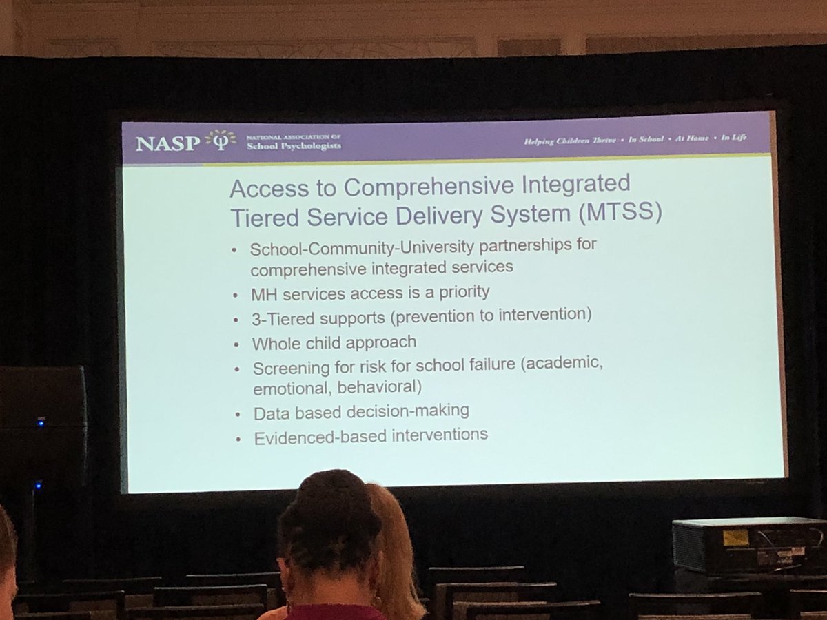 TheNCII's tweet photo. @nasponline Stacy Skalski shares the importance of increasing awareness around mental health, partnering with community based programs and how integrated academic and behavior #MTSS with data-based decision making &amp; EBPs #oseplc19 https://t.co/vbHFhL93Bg