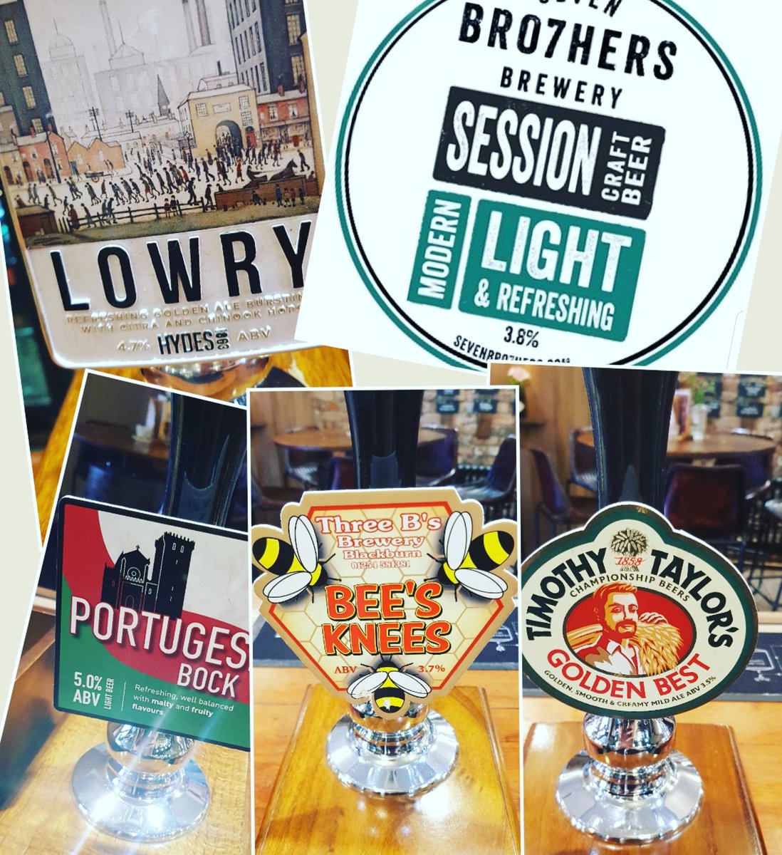 JamesWattsSK8's tweet photo. Todays beers, some nice light refreshing ales for the hot summers day ☀️☀️ #sevenbrothers #threebees #timothytaylors #hydes #cheadle #beerific #beerme #beerlove #beergeek #beernerd #lovebrew #hophead #craftbeer #ilovebeer #craftbeerlover https://t.co/2ZtfbljvWP