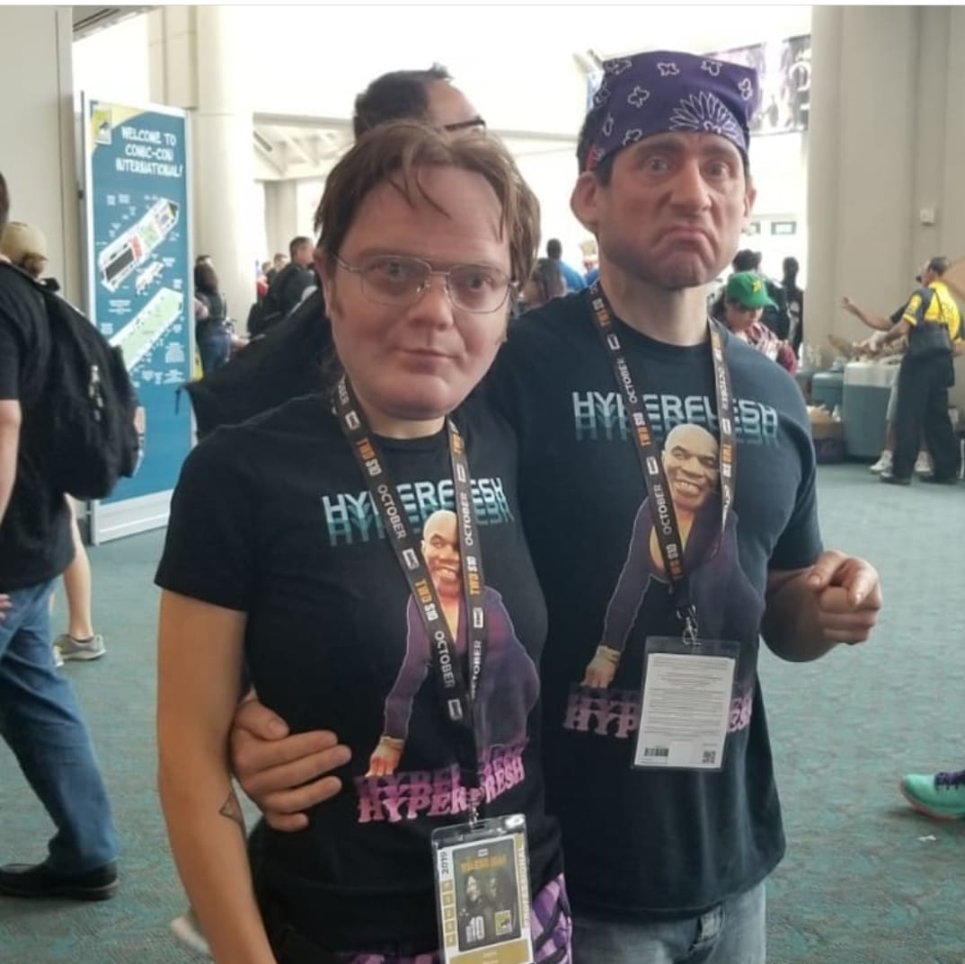 the RPF on "The Office's Michael Scott and Dwight Schrute masks made by Hyperflesh. Photo: #TheOffice #Mask #Cosplay #CraftYourFandom https://t.co/dD3BdpmyaK" / Twitter
