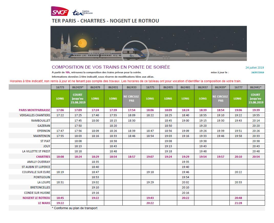 Remi Train Paris Chartres on Twitter "🚂Voici la composition de vos trains pour ce soir ️ Les