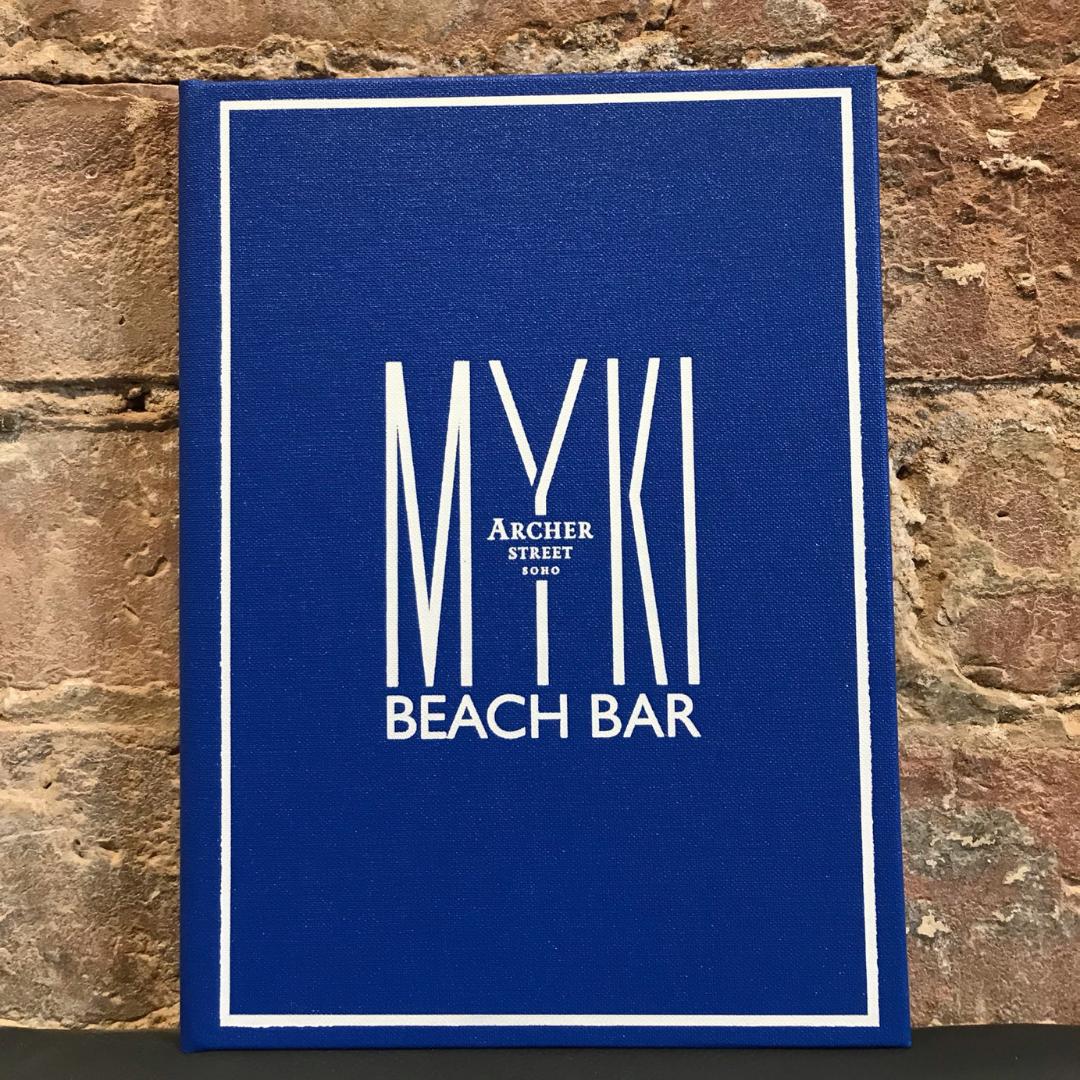 SmartUKSupplies's tweet image. Bespoke buckram menu covers for @archer_street 🌴 #menucovers #menu #beach #beachshack #beachbar #myki #archerstreet