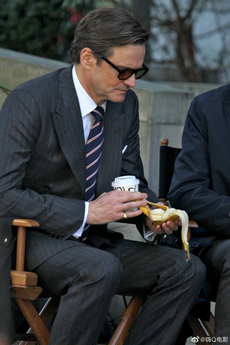 colin firth eating a banana and then staring disappointedly at it
