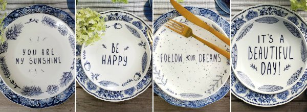 How cute are these plates that work perfectly for the salad course or for dessert? I just love their inspirational sayings on each one. Read more here: ciaonewportbeach.blogspot.com/2019/07/an-ins…