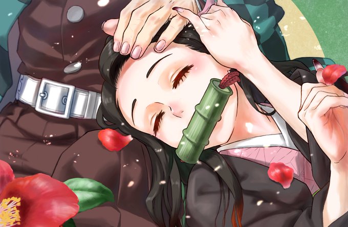 四方山 与太話さんがTwitterに投稿した竈門禰豆子(鬼滅の刃)のイラスト。