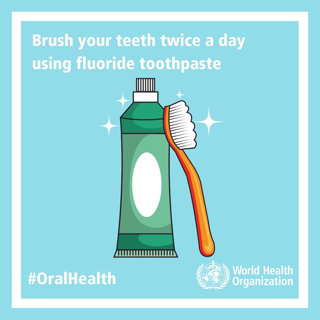 Have you brushed your teeth today?
Brush your 🦷 twice a day using fluoride toothpaste bit.ly/2Gsj3Pu 

#OralHealth 
#GlobalOralHealth