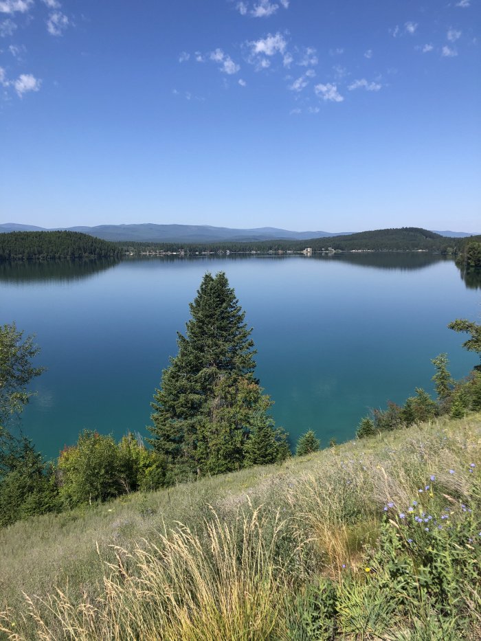 On Tuesday, the ride from Whitefish to Eureka was both beautiful and hair-raising. The road was narrow, the shoulder minimal, and logging trucks frequent and fast. Tomorrow we go to Libby, our last town in Montana, and then we're off to Washington! #Bike4MS