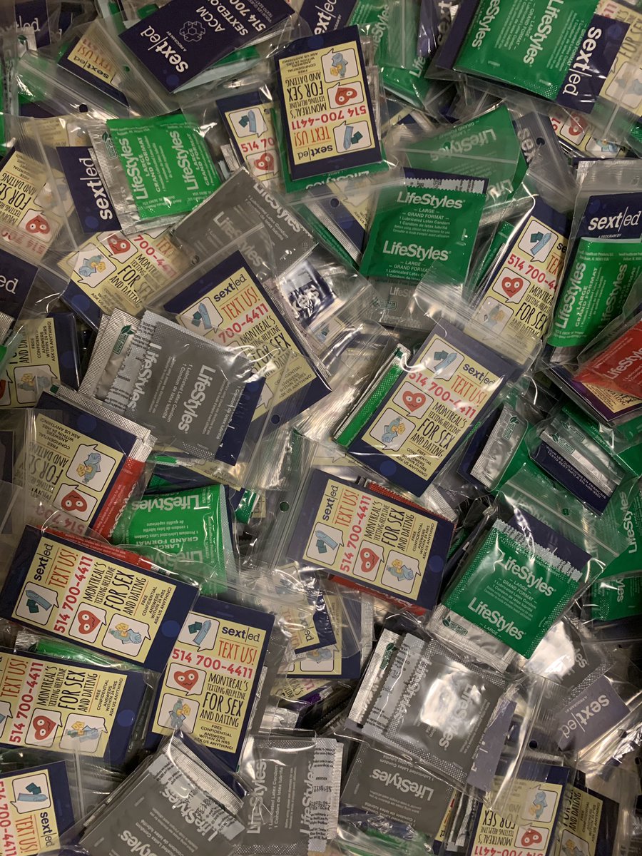 matthewhalse's tweet photo. The @ViiVHC team spent the afternoon making condom packs for @SextEdMTL, a sexual health text-based helpline for youth housed at @ACCMTL. Check them out: https://t.co/AicFY71FGQ! https://t.co/RZmddmpfje
